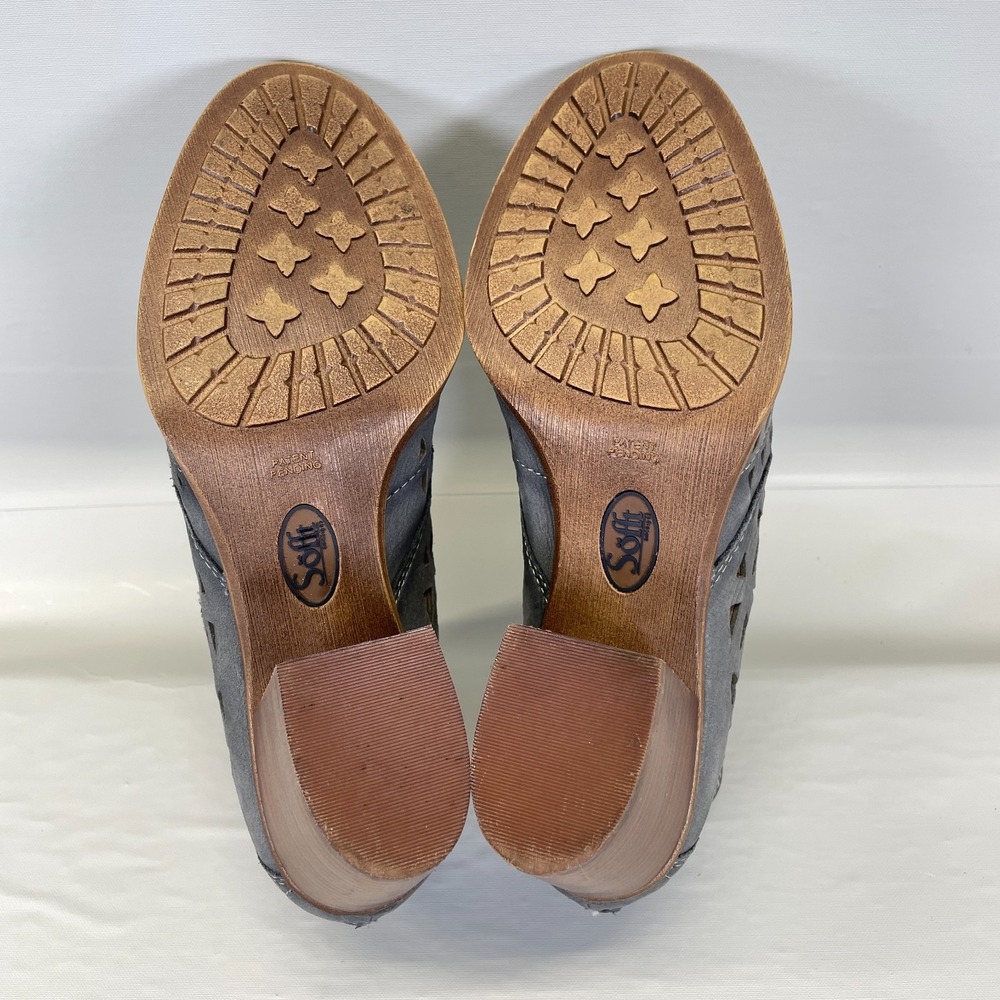 Sofft Westwood Lasercut Ankle Boots Womens Size 8 M Gray Blue Leather Western - Picture 8 of 10